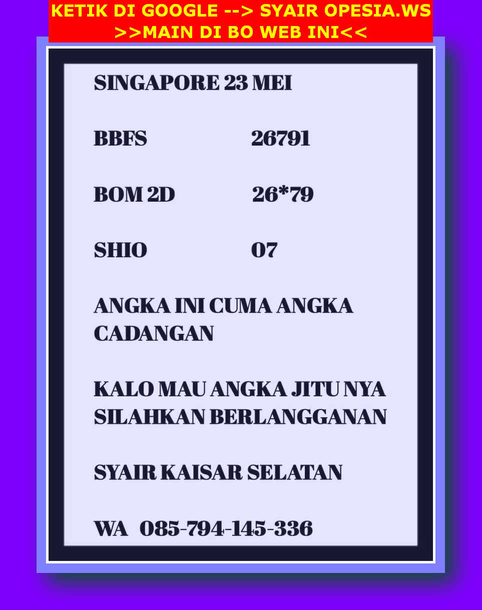 SYAIR SGP VIP